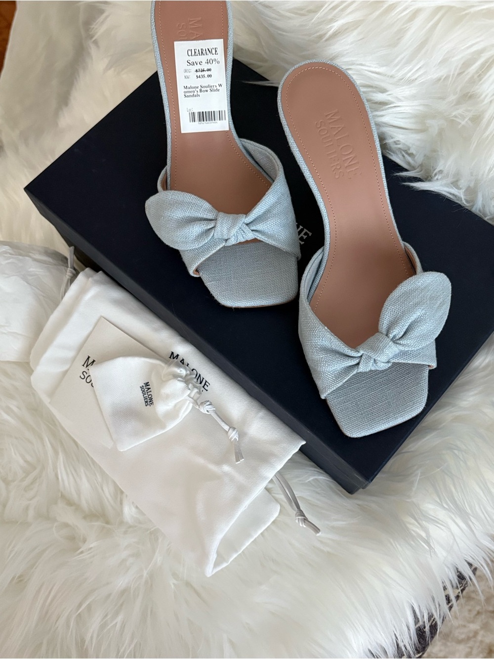 New-with Box MALONE SOULIERS Vargas 70-3 Linen Sandals SZ 36 EU 6 US